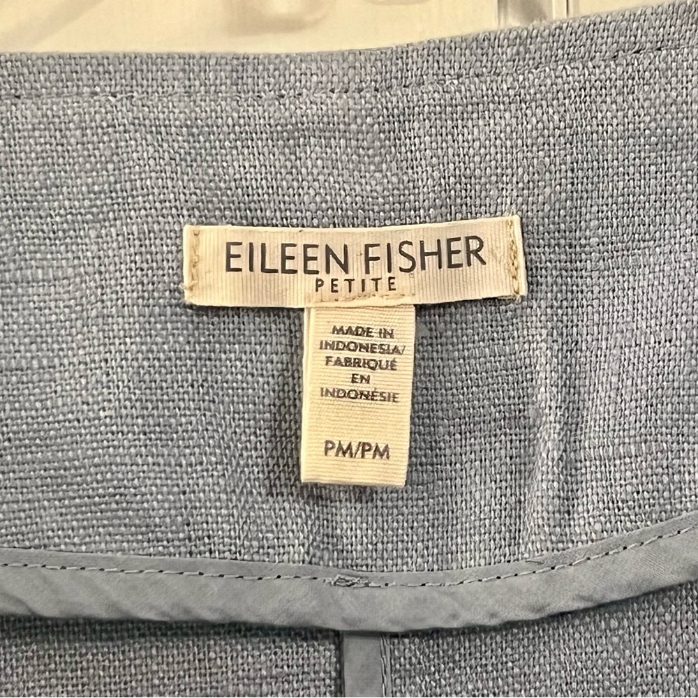 Eileen Fisher Light Blue Linen Kimono Jacket - Size Petite Medium - Picture 2 of 8